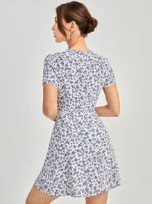 Soleia 印花傘狀下擺洋裝 - 彩色 - 查看 2