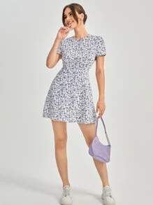 Soleia 印花傘狀下擺洋裝 - 彩色 - 查看 4