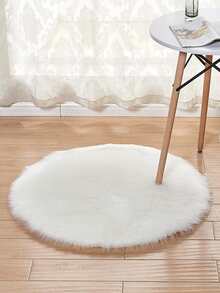 1入組實色柔軟地毯，房間裝飾 - 白色 - 查看 3