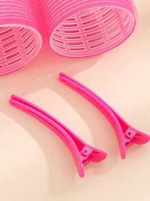 4pcs/Set Large Size Hair Rollers With Clips, Self-Gripping Curler Suitable For Long/Medium/Short Hair And Bangs, DIY Hair Curling Tool (Includes 2pcs Large Roller Tubes + 2pcs Clips),Back To School,Travel Holiday Essentials,Hair Accessories For Women,Hair Curlers,Curly Hair Brush,Rollers,Curly Hair Products,Curler,Rollers For Hair,Hair Curl,Curly Hair Tools,Hair Roller,Hair,Hair Rollers,Curly Hair,Heatless Curl,Heatless Curls,Hair Curler,Barber,Hair Tools,Hair Products,Hair Accessories,Hair Curlers,Barber Accessories,Travel,Rollers,Hair Stuff,Hair Accessories,Curly Hair Products,Curler,Rollers For Hair,Hairdressing Equipment,Accessories,Hair Curl,Curly Hair Tools,Hair Roller,Christmas,Barbershop,Hair Curling Iron, Barber Accessories, Hair Accessories, Curling Iron, Hairdressing,Heatless Waves,Travel Essentials,Travel Essential,Hairstyle,Hairdressing - Hot Pink - View 3