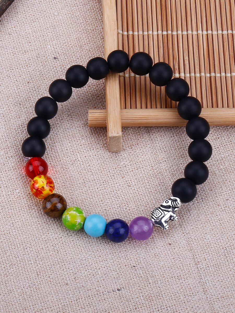 Vòng tay trang trí hình con voi - màu đen - Xem 1