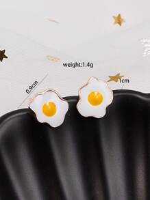 煎蛋設計耳釘 - 彩色 - 查看 4