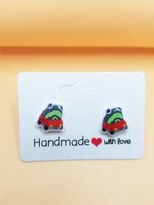 Cartoon Stud Earrings - Multicolor - View 3