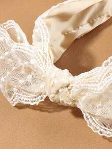 蝴蝶結髮箍 - 米色 - 查看 3