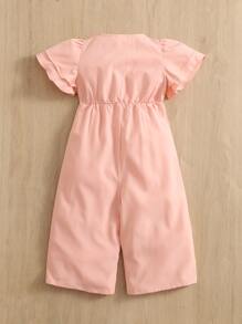 SHEIN 嬰兒蝴蝶袖半排扣連身褲 - 淺粉色 - 查看 2