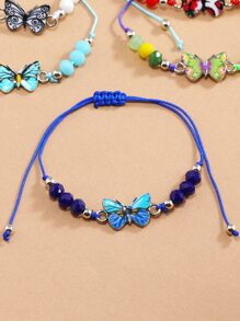 12 cái Vòng đeo tay trang trí hạt & bướm - Nhiều màu - Xem 4