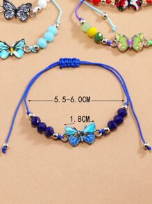 12 cái Vòng đeo tay trang trí hạt & bướm - Nhiều màu - Xem 5