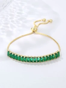方晶鋯石裝飾手環 - 綠色 - 查看 12