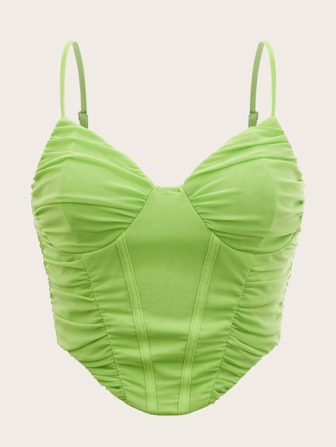 مقاس كبير ثنية بوستير باندانا شبكة صدرية كامي