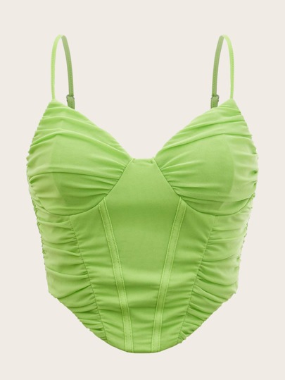 مقاس كبير ثنية بوستير باندانا شبكة صدرية كامي