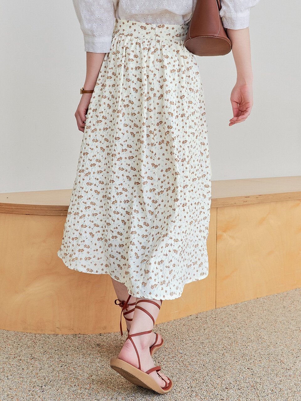 Ditsy Floral High Waist A-line Skirt