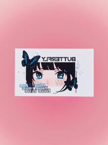 ROMWE Anime 1張卡通女孩圖案紋身貼紙 - 彩色 - 查看 4