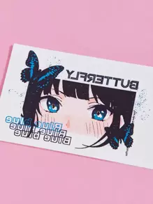 ROMWE Anime 1張卡通女孩圖案紋身貼紙 - 彩色 - 查看 3