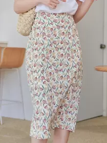 DAZY Floral Midi Pencil Skirt - Multicolor - View 2