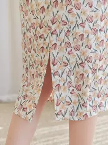 DAZY Floral Midi Pencil Skirt - Multicolor - View 6