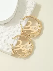 Thư trang trí hoa tai bằng tre đan - Vàng - Xem 3