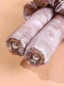 Cinta para la cabeza con varilla para rizar sin calor, rizador de cabello sin calor Cinta para rizos sin calor con pinzas para el cabello y Scrunchie, rizos para dormir Rulos para el cabello con cinta de seda,herramientas para el cabello - Café integral - Ver 5