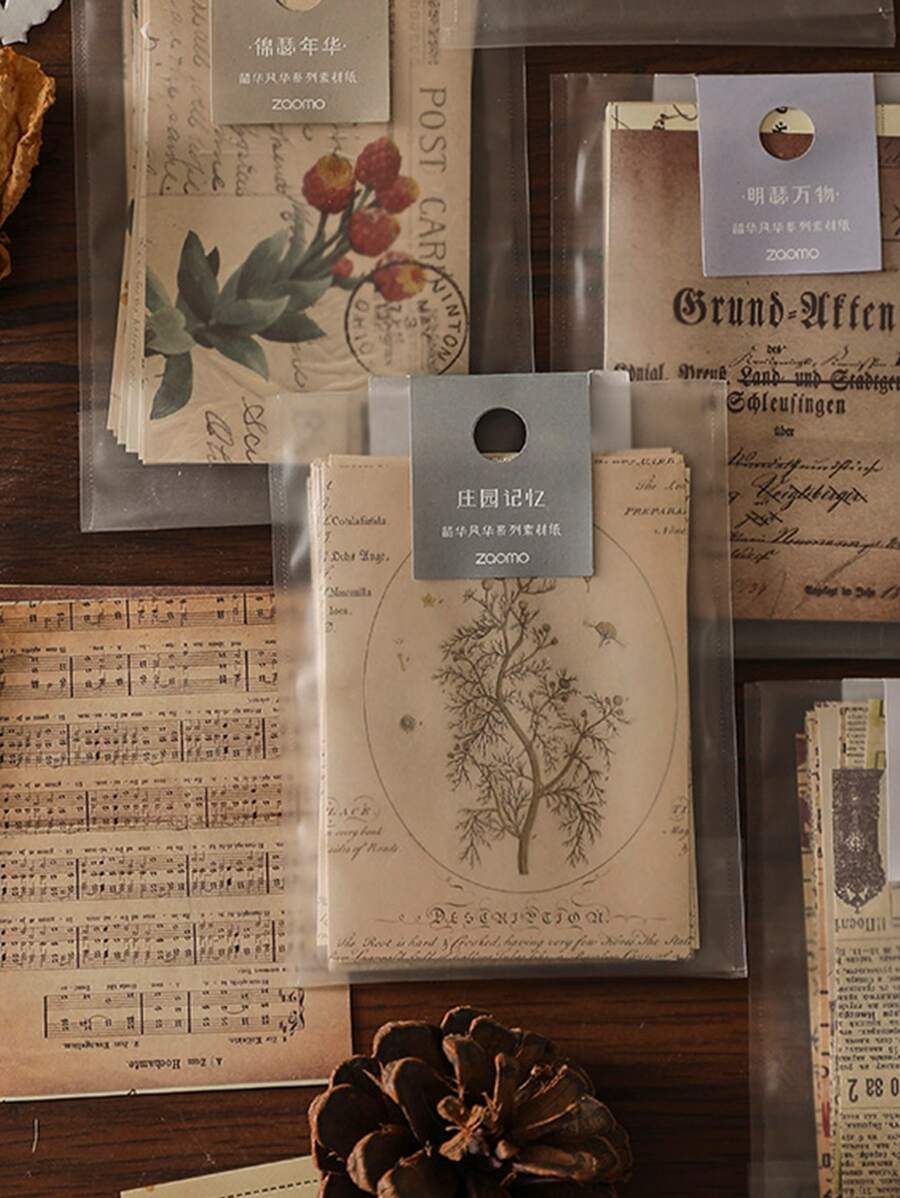 zaomo 30入組字母圖案隨機材料紙 - 彩色 - 查看 1