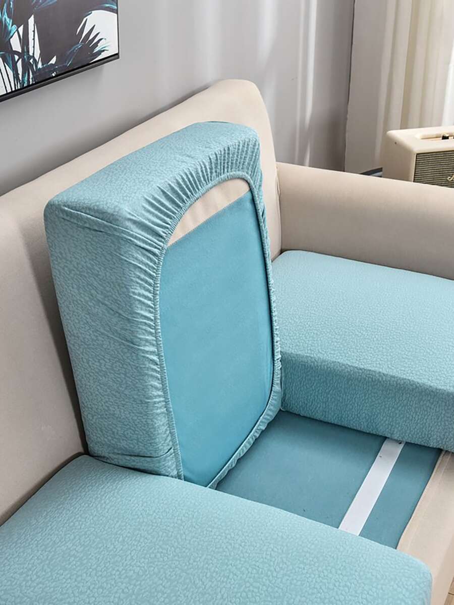 1pc Plain Waterproof Stretchy Sofa Seat Cover - Baby Blue - View 1