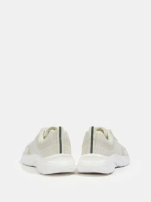 Knit Panel Lace Up Front Running Shoes Tainers