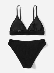 Ensemble de bikini triangle texturé pour préadolescentes, été plage