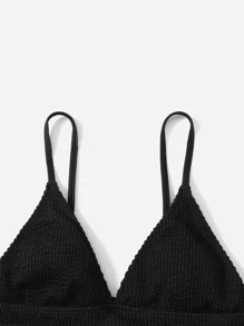 Ensemble de bikini triangle texturé pour préadolescentes, été plage