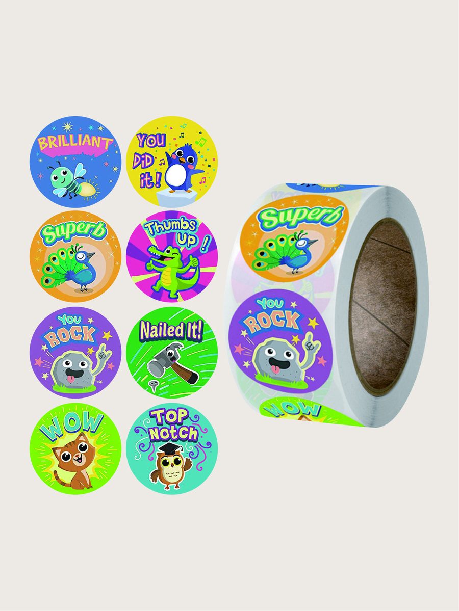 1卷卡通圖案貼紙 - 彩色 - 查看 1