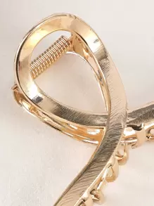 1pc Large Size Metal Hair Clip - 4.72 Inches (About 12cm) Gold Hair Clip, Hair Claw, Suitable For Women And Thin Hair, Perfect Clamp For Thick Hair, Strong Hair Styling, Women's Fashion Hair Accessory Valentine's Day Valentines,Hair Accessories,Claw Clips,Hair Jaw Clip,Hair Clutch, School Stuff, College Fall Winter For Vacation Outfits Woman Valentines Gift