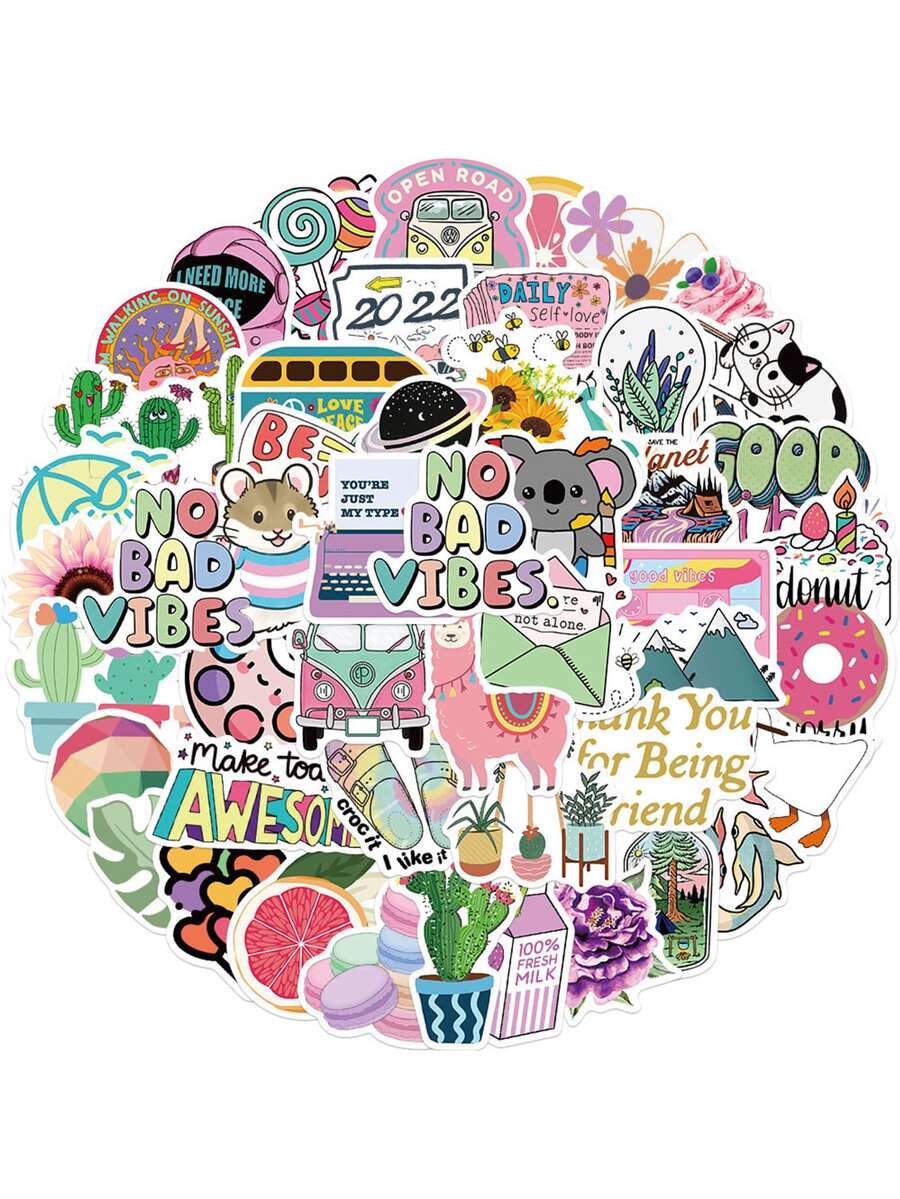 50pcs DIY Cartoon Sticker - Multicolor - View 1