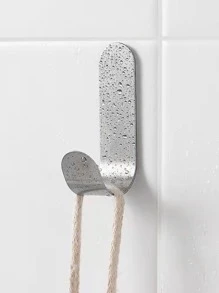 3pcs Multi-purpose Wall Organizer Hook Behind-door Key Cloth Hanger Hook Bathroom Robe Towel Holder Rack Kitchen Hardware Shelf Hook - Silver - View 2