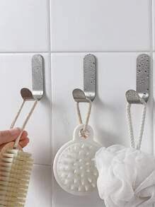 3pcs Multi-purpose Wall Organizer Hook Behind-door Key Cloth Hanger Hook Bathroom Robe Towel Holder Rack Kitchen Hardware Shelf Hook - Silver - View 5