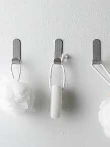 3pcs Multi-purpose Wall Organizer Hook Behind-door Key Cloth Hanger Hook Bathroom Robe Towel Holder Rack Kitchen Hardware Shelf Hook - Silver - View 6