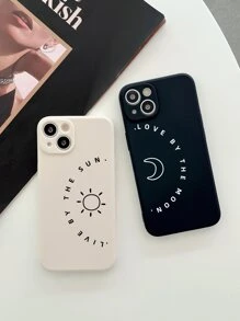 2pcs Sun & Moon Phone Case - Multicolor - View 2