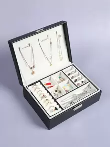 1 pieza Caja de almacenamiento de joya simple