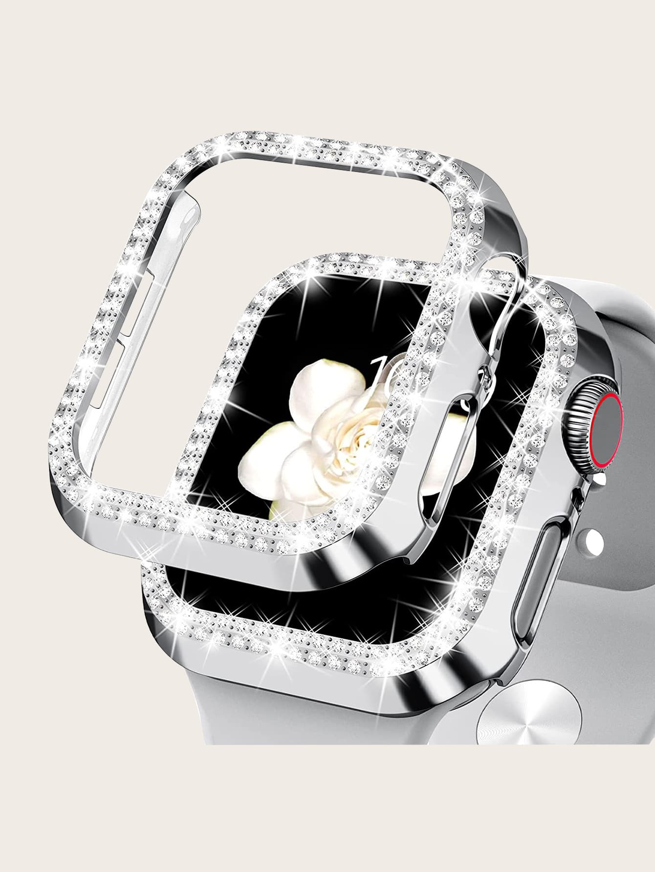 Rhinestone Decor Case Compatible With Apple Watch