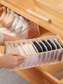 1 hộp đựng đồ lót, tủ quần áo tất nữ loại ngăn kéo, đồ lót áo ngực, hộp đựng lưới dày, đồ trang trí Halloween, trang phục Halloween, đồ trang trí mùa thu, đồ trang trí lễ hội - Màu be - Xem 2