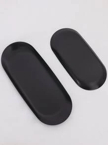 2 piezas Bandeja de joya de metal - Negro - Ver 2