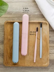 Wheat Straw Toothbrush Box With Random Color (Product Contains Wheat Fragrance) 1pc - Multicolor - View 4