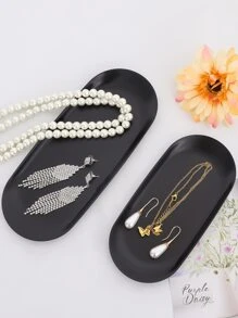 2 piezas Bandeja de joya de metal - Negro - Ver 5