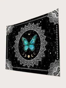 Thảm treo tường họa tiết Mandala và bướm, Vải trang trí treo tường hiện đại dùng để trang trí nhà cửa, Cờ cho phòng, Trang trí phòng, Thảm treo tường, Trang trí tường, Nghệ thuật treo tường, Đồ dùng trong phòng, Cờ cho phòng, Thảm treo tường - Nhiều màu - Xem 2