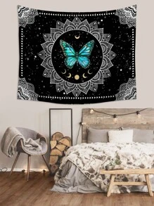 Thảm treo tường họa tiết Mandala và bướm, Vải trang trí treo tường hiện đại dùng để trang trí nhà cửa, Cờ cho phòng, Trang trí phòng, Thảm treo tường, Trang trí tường, Nghệ thuật treo tường, Đồ dùng trong phòng, Cờ cho phòng, Thảm treo tường - Nhiều màu - Xem 3