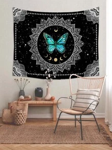 Thảm treo tường họa tiết Mandala và bướm, Vải trang trí treo tường hiện đại dùng để trang trí nhà cửa, Cờ cho phòng, Trang trí phòng, Thảm treo tường, Trang trí tường, Nghệ thuật treo tường, Đồ dùng trong phòng, Cờ cho phòng, Thảm treo tường - Nhiều màu - Xem 4