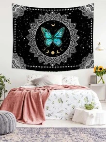 Thảm treo tường họa tiết Mandala và bướm, Vải trang trí treo tường hiện đại dùng để trang trí nhà cửa, Cờ cho phòng, Trang trí phòng, Thảm treo tường, Trang trí tường, Nghệ thuật treo tường, Đồ dùng trong phòng, Cờ cho phòng, Thảm treo tường - Nhiều màu - Xem 5