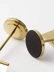 1pc Square 4inch/6inch Thickened Stainless Steel Self-Service Menu Holder With Round Base - Gold - View 4