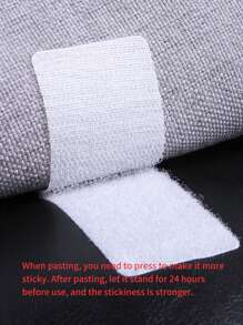 5pcs Non-slip Fixed Sticker, Rectangle Shaped Sticky Hook Loop Fastener For Sofa - White - View 6