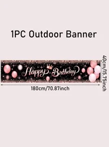 1pc Birthday Party Banner - Multicolor - View 5