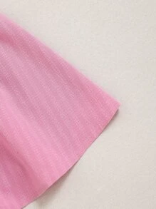 Breezaya Knot Bust Frill Trim Shirred Back Tube Top - Pink - View 5