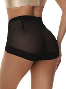 Sheer Mesh Shapewear Bottom - Black - View 2