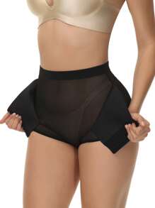 Sheer Mesh Shapewear Bottom - Black - View 3