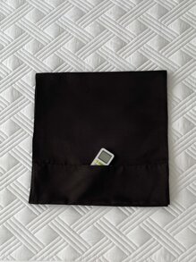 Solid Color Bed Runner With Side Pocket - Black - View 4